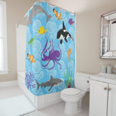 Zee en oceaan thema douchegordijn (In situ)