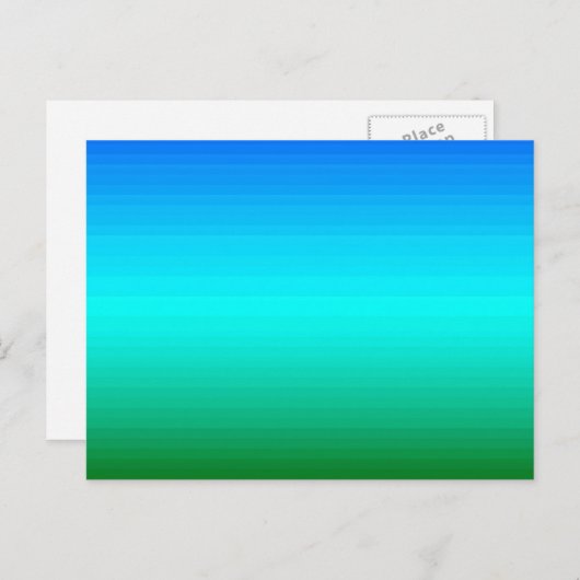 Zee en Sky Blue en Green Gradient Briefkaart (Voorkant / Achterkant)