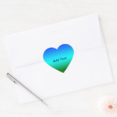 Zee en Sky Blue en Green Gradient Hart Sticker (Envelop)