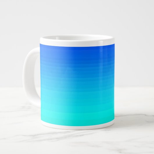 Zee en Sky Blue en Green Gradient Jumbo Mok (Voorkant links)