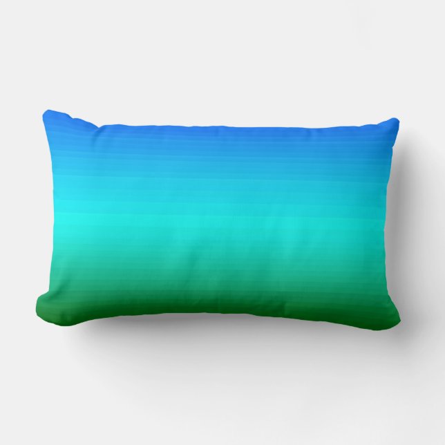 Zee en Sky Blue en Green Gradient Kussen (Voorkant)