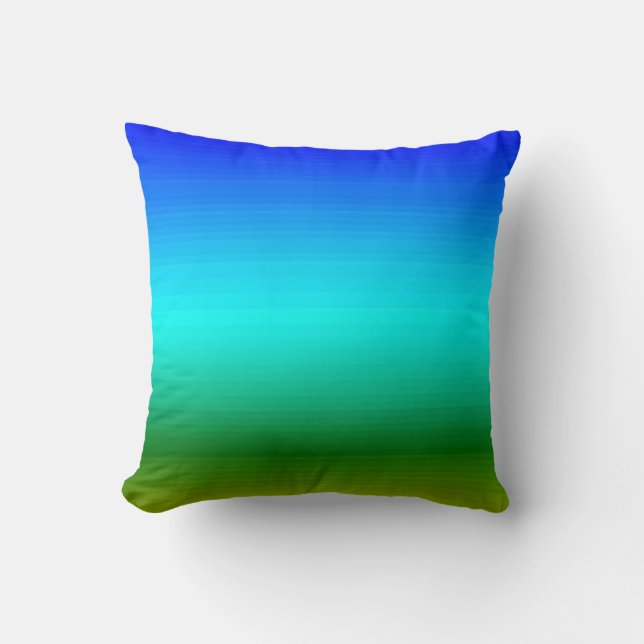 Zee en Sky Blue en Green Gradient Kussen (Voorkant)