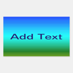 Zee en Sky Blue en Green Gradient Rechthoekige Sticker
