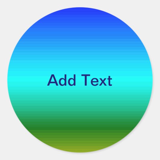 Zee en Sky Blue en Green Gradient Ronde Sticker (Voorkant)