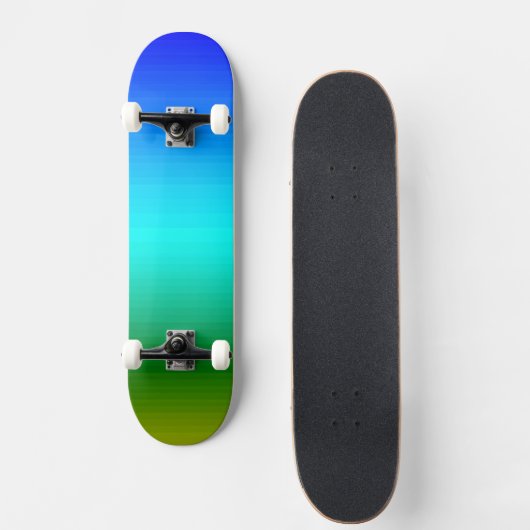 Zee en Sky Blue en Green Gradient Skateboard (Voorkant)