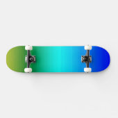 Zee en Sky Blue en Green Gradient Skateboard (Horizontaal)