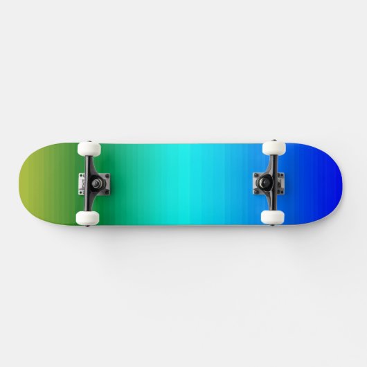 Zee en Sky Blue en Green Gradient Skateboard (Horizontaal)