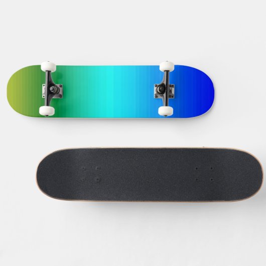 Zee en Sky Blue en Green Gradient Skateboard (Horizontaal)