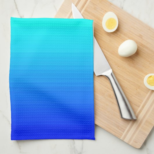 Zee en Sky Blue en Green Gradient Theedoek (Quarter Fold)