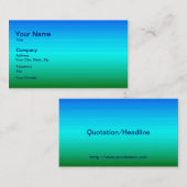 Zee en Sky Blue en Green Gradient Visitekaartje (Voorkant / Achterkant)