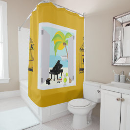 Zee en strand douchegordijn