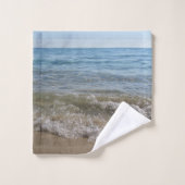 Zee- en zand-band golven bad handdoek (Wasdoekje)