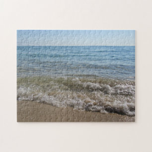 Zee- en zand-band golven legpuzzel
