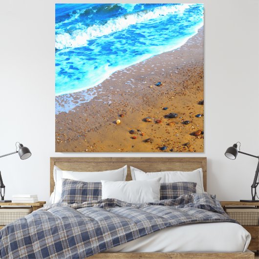 Zee en zand canvas afdruk (Insitu (Slaapkamer))