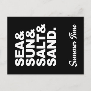 Zee en zon en zout en zure zomertijd briefkaart