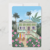 Zee Foam Green Beach House Blank Kaart (Voorkant)