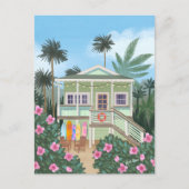 Zee Foam Green Beach House Briefkaart (Voorkant)