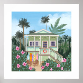 Zee Foam Green Beach House Extra Grote Print