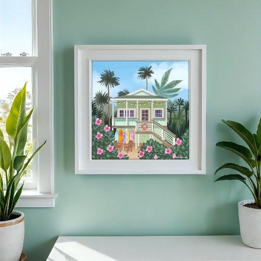 Zee Foam Green Beach House Print