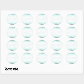 Zee Foam Groene Strand Waterverf Modern Bruiloft Ronde Sticker (Vel)