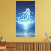 Zee geesten met enorme etherische schepselen canvas afdruk (Insitu (Woonkamer))