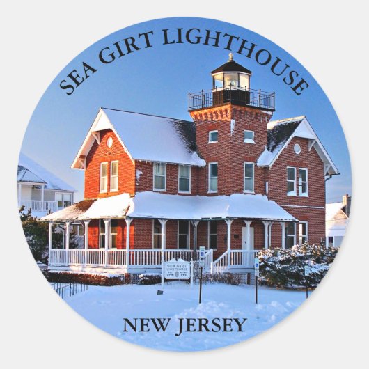 Zee Girt Lighthouse, New Jersey Round Stickers (Voorkant)