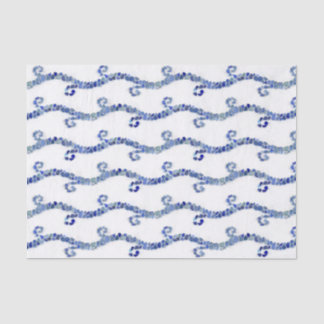 Zee glas - blauwe golven tissuepapier