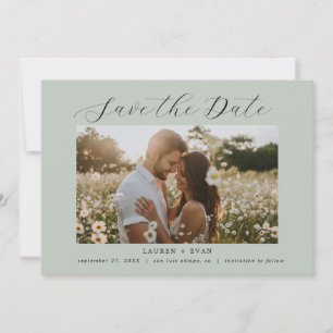 Zee Glas Groen Elegant Modern Boho Save the Date Kaart
