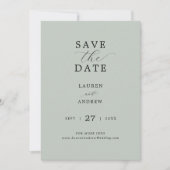 Zee Glas Groen Script Elegant Modern Wedding Save The Date (Voorkant)