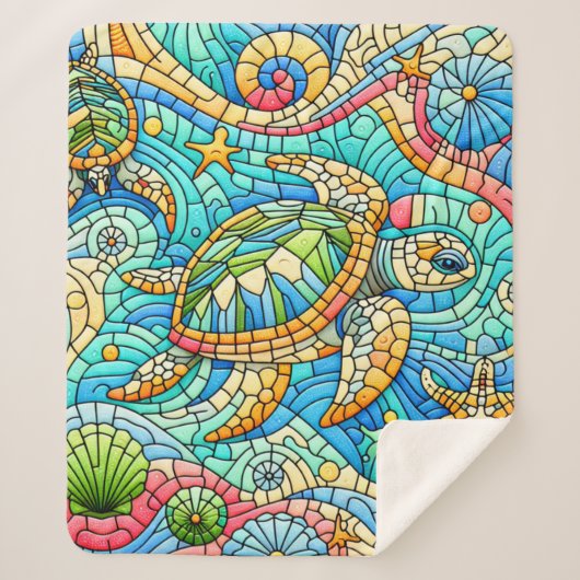 Zee Glas in lood Sherpa Deken (Voorkant)