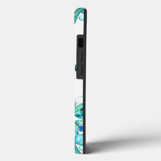 Zee glas kleurt bloemen en bling Case-Mate iPhone case (Achterkant / Links)