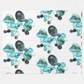 Zee glas kleurt bloemen en bling fleece deken (Voorkant (Horizontaal))