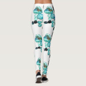 Zee glas kleurt bloemen en bling leggings (Achterkant)