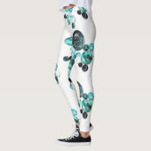 Zee glas kleurt bloemen en bling leggings (Links)