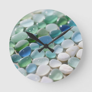 Zee Glas Mozaïek Oceaan Blues Tranquil Ronde Klok