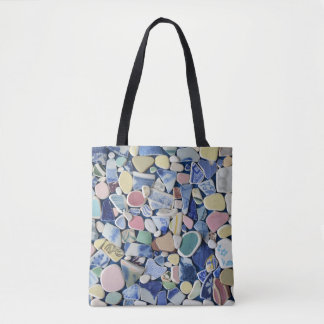 Zee glas, strandpotten kobalt blauw draagtas