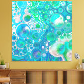 Zee Glass Blue en Green Marble Fluid Art Canvas Afdruk (Insitu (Woonkamer))