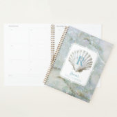 Zee Glass Green Shell Monogram Planner (Display)