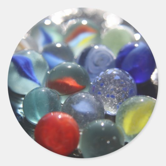 Zee Glass Marbles Ronde Sticker (Voorkant)