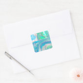 Zee Glass Marmer Vierkante Sticker (Envelop)