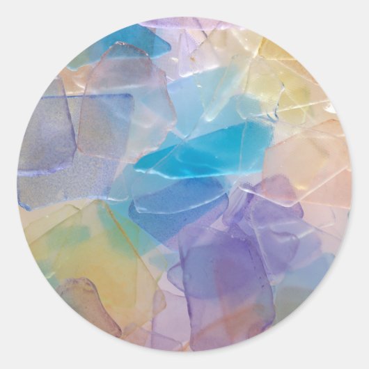 Zee Glass Ocean Beach Bruiloft Ronde Sticker (Voorkant)
