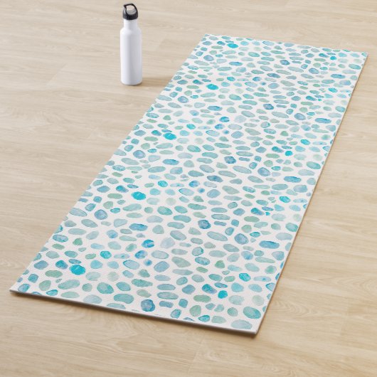 Zee Glass Pattern Coastal Yoga Mat (In situ)