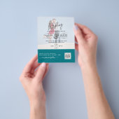 Zee Glass Photo Weddenschap nodigt QR Code Save Da Flyer (Hand)