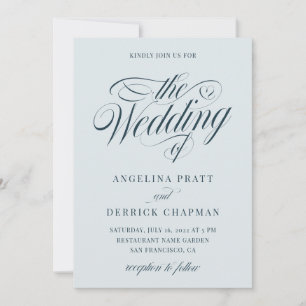 Zee Glass Sage Elegant Calligraphy Beach Wedding Kaart