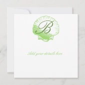 Zee Glass Shell Beach Wedding Invitting Kaart (Achterkant)