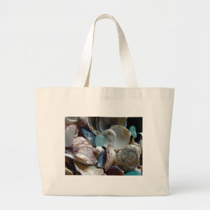 Zee Glass Shell verzameld Grote Tote Bag