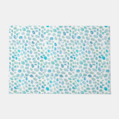 Zee Glass Turquoise Beach Pebble Deurmat (Voorkant)