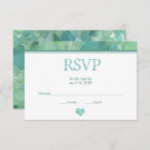 Zee Glass Wedding RSVP Kaart (Voorkant / Achterkant)
