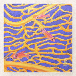 Zee Goldies Lace Coral Classy Glass Onderzetter