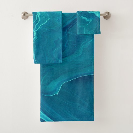 Zee Green Agate Marble Abstraction Bad Handdoek (Insitu)